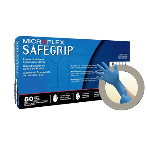 Microflex SG-375-L Safegrip Exam Gloves, PF Latex, Textured