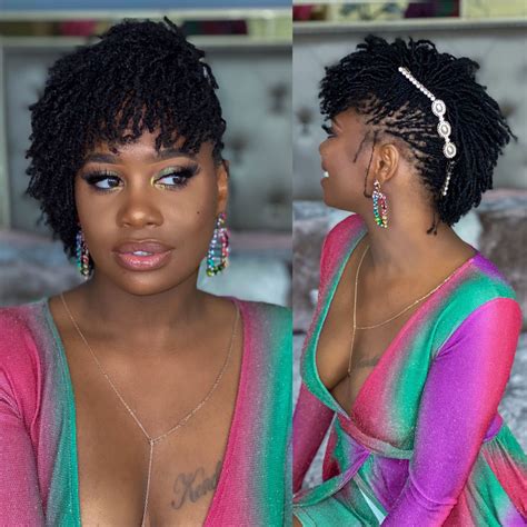 Microlocs updo styles. 7 Bewitching Colorful Dreadlock Hairstyles for Women. 5. Let Your Dreads Loose. While updo is an awesome way to rock dreads with shaved sides, you also have the option to let your hair gently flow over your shoulder. This gives you a sensual, delicate look. 6. Pink Dreads with Bangs. Instagram / hairbytiikeribarbi. 