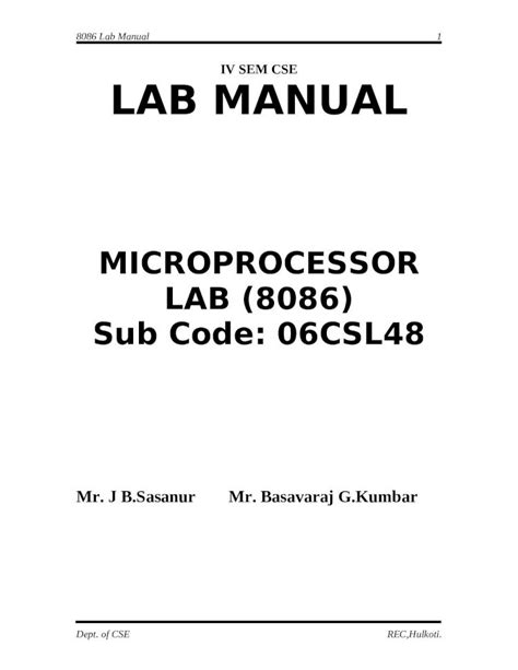 Microprocessor 8086 lab manual with code. - Witchcraft eine anleitung für anfänger zum erlernen von witchcraft.