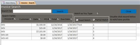 Microsoft Access Basic Business Invoicing Template Database throughout