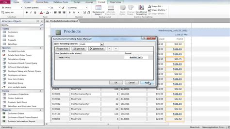 Microsoft Access Conditional Formatting Dates profityellow