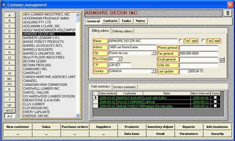 Microsoft Access Customer Database Template Gambaran