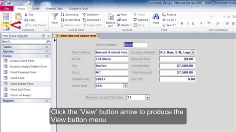 Microsoft Access Switch from Design View to Form View YouTube