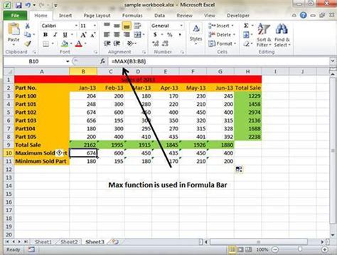 Microsoft Excel 2010 Functions & Formulas Quick Reference Guide (4page