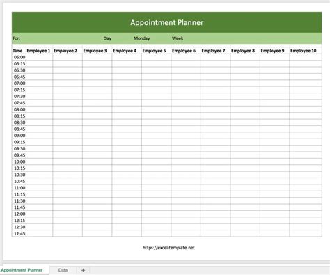 Microsoft Excel Templates Appointment Schedule Excel Template