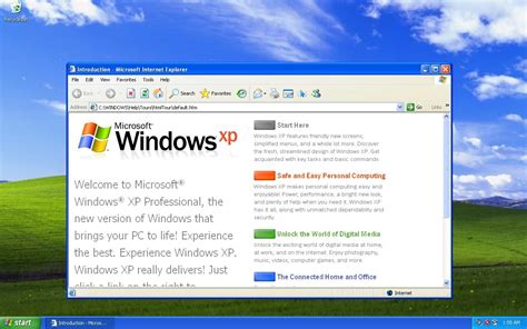 Microsoft OS windows XP web site