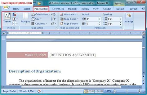 Microsoft Office Word 2007Learn the Page Layout Tab in MS Word IT