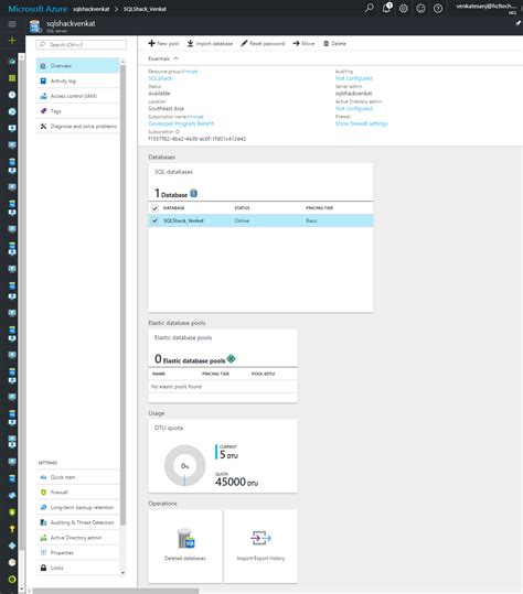 Microsoft SQL Azure Database Step by Step Creation tutorial