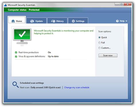 Microsoft Security Essentials Vista for Windows