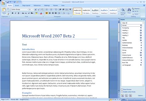 Microsoft Word 2007 