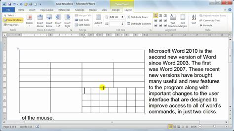 Microsoft Word 2010 formatting Tables Table properties Tutorial 20
