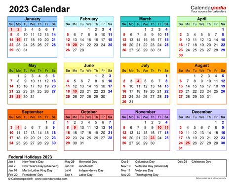 Microsoft Word 2023 Calendar
