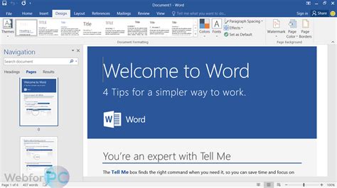 Microsoft Word Latest 16.0 Free Download WebForPC