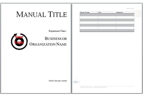 Microsoft Word Manual Template Basic and Employment Manuals to Download and Customize