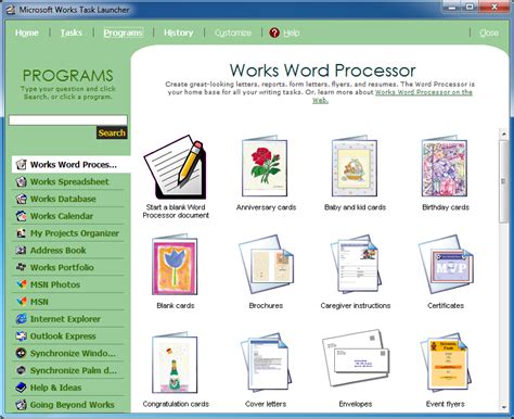 Microsoft Works Word Processer