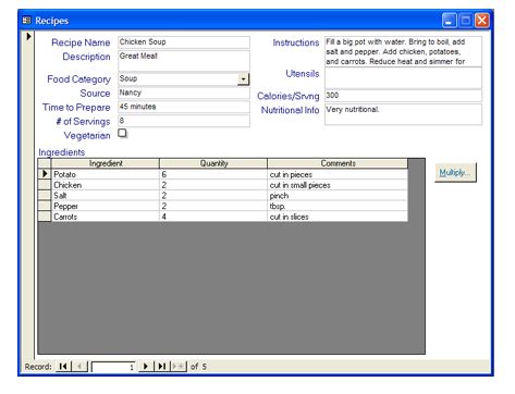 Microsoft access recipe database free.  You can distribute recipes, including throu...