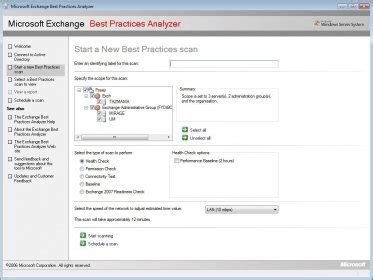 Microsoft exchange 2010 best practices analyzer.  Included in this month’s Ex...