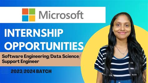 Microsoft intern. This four-week internship is open to rising first-year students college students, based in Redmond, Washington or Atlanta, Georgia. Participants will work on a real project, learn from Microsoft employees and mentors, and explore different career paths in tech. Applications will be open in March 2024. Learn more. 