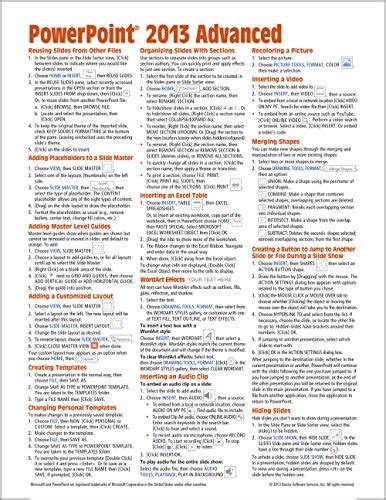 Microsoft powerpoint 2013 advanced quick reference guide cheat sheet of instructions tips shortcuts laminated. - Cambio de transmisión automática a manual 240sx.