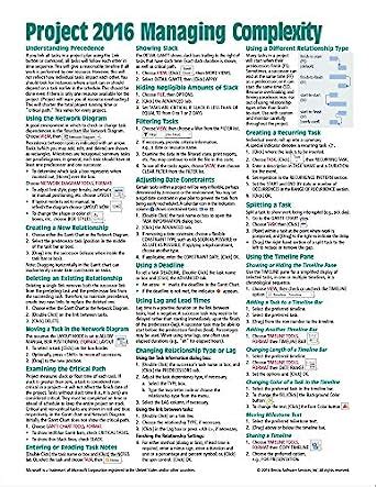 Microsoft project 2016 quick reference guide managing complexity windows version cheat sheet of instructions. - Handbook of probability theory and applications.