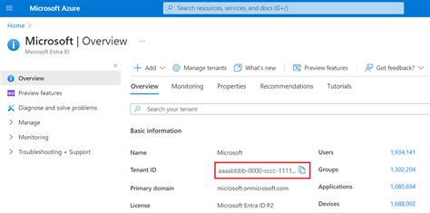 Microsoft tenant id purchase