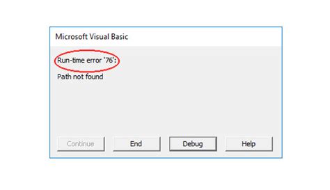 Microsoft visual basic run time error 76. .  ...