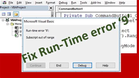 Microsoft visual basic run time error 9 subscript out of range.  According to the official doc...