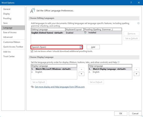 Microsoft whatsapp.  Add more languages and change the default proofing language You c...