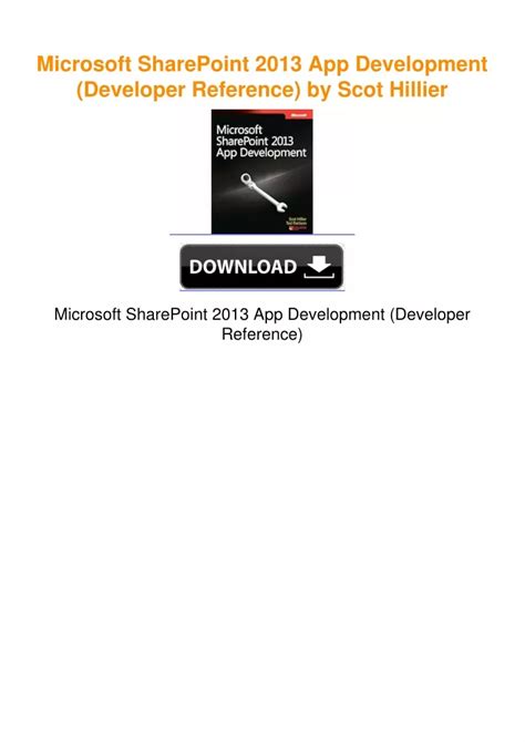 Full Download Microsoft Sharepoint 2013 App Development By Scot Hillier