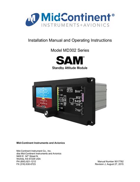 Mid continent manuals.  Installation Manual and Operating Instructions MD93 Series Digit...