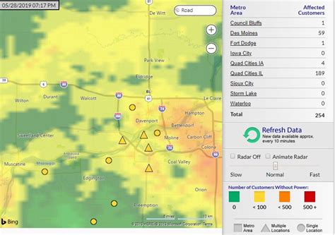 Latest power outage map from MidAmerican Energy (MidAme