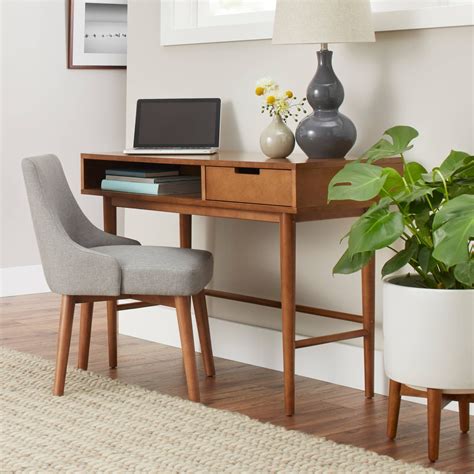 Midcentury modern desk. Porter 48" Small Mid Century Modern Pecan Wood 24" Desk. $595. $13/mo. w/ 60 mo. financing* Learn How. Free Parcel Shipping. Get it Mar 22 - Mar 26. 