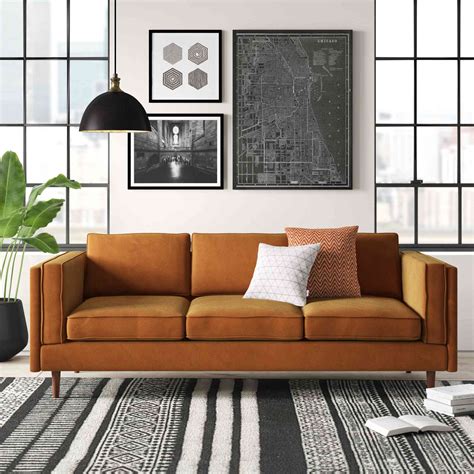 Midcentury modern sofa. 449 Results. Recommended. Sort by. Shape: Sofa & Chaise. Product Styles: Mid-Century Modern. Darlyene 79" Wide Reversible Sofa & Chaise with Ottoman. by Ebern Designs. … 