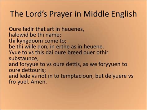 Middle english to modern english. The term Middle English describes the stage in the development of the English language between 1100 and 1500; it falls between Old English (also called Anglo-Saxon) and the beginnings of Modern English in the sixteenth century. 