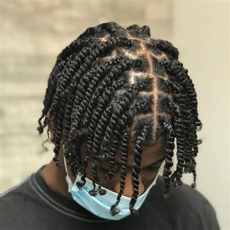 Middle part twist. The two strand twist men hairstyle is a very stylish way to wear your hair. It is almost a cross between dreads and braids. Practically any afro-textured hair works great for this hairstyle regardless of the type of coils you have. If you're looking for a sleek new hairstyle, give the two strand twist a try. To achieve this hairstyle, pick ... 