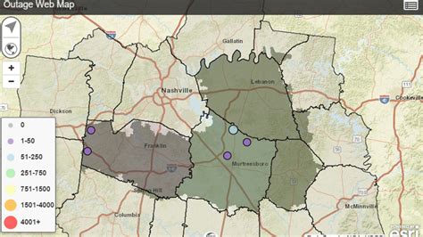 Power outages are possible as severe weather makes its way through the area. These maps will give you the latest up-to-date information about outages in your area: - Nashville Electric Service. 