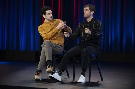 Middleditch and schwartz. Middleditch backs off on opening the door, not wanting to deal with Schwartz’s weird character on the other side. It’s played for a laugh, but draws out the beat too long. Breaking Character. Middleditch & Schwartz regularly break character, commenting on the scene and each other. 