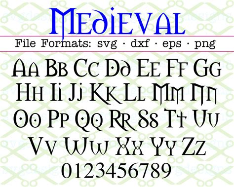 Midevil font. Medieval, feudal and castle fonts. The most archaic letters inspired by the Middle Ages, time of castles, feudal lords and mercenaries. Page 1 of 1 