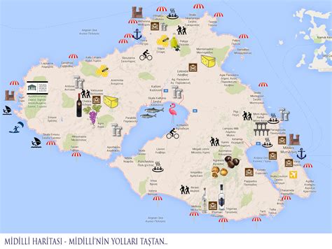 Midilli adası harita