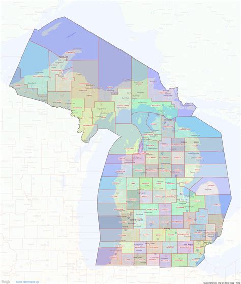 Midland County, Michigan – ZIP Codes Map – shown on Google …