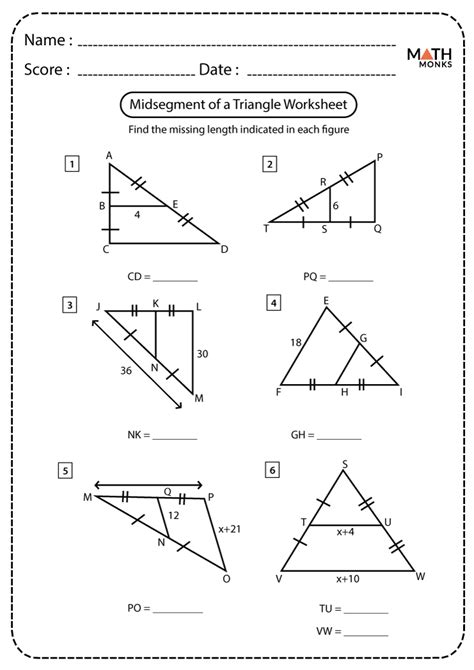 Midsegment Of A Triangle Worksheet / Midsegment Of A Triangle Worksheet