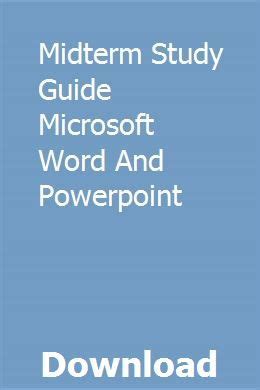 Midterm study guide microsoft word and powerpoint. - A pebble in the river by bouzeboudja noufel.