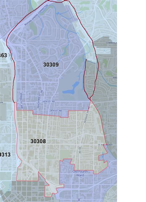 Midtown Atlanta Zip Code Map Map of world