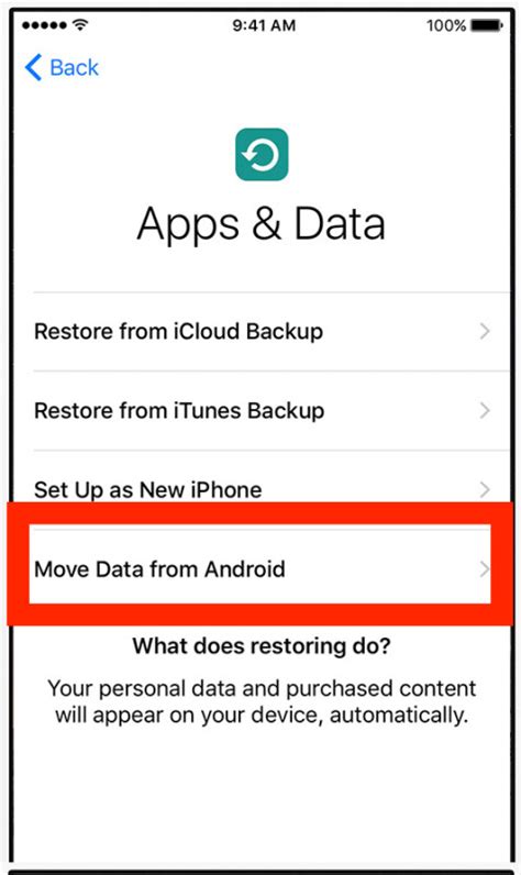 Download the Move to iOS app on your Android phone from the Google Play Store.; On your iPhone, go to Apps & Data during setup and select Move Data from Android.; Open the Move to iOS app on your Android phone and tap on Continue.; On your iPhone, go to Apps & Data during setup and select Move Data from Android.; …. 