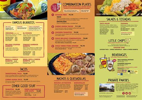 Miguel S Menu With Prices