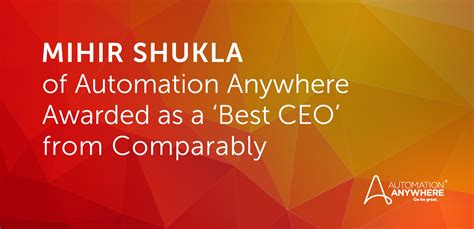 Mihir Shukla of Automation Anywhere Awarded as a