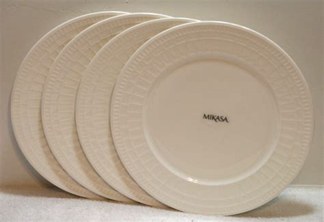 Mikasa Loria White Bone China 10 3/4" Dinner Plates Set …