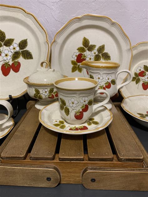 Mikasa strawberry festival. 1 7/8 in, EX100. $15.99. These pieces are discounted 50% due to noticeable imperfections. In most cases, these pieces work very well with older or frequently used sets. 12" Chop Plate (Round Platter) 12 1/2 in. $8.00. Only 1 left in stock. Salt & Pepper Set. 