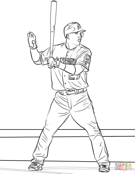 Mike Trout Coloring Pages Coloring Pages
