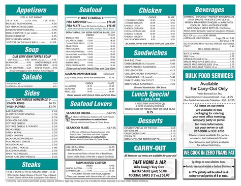 Mike linnig's restaurant menu. Mike Linnig's Restaurant in Louisville, Ky., has been serving fried fish and seafood at family prices since 1925! Visit us or give us a call today to learn more. 